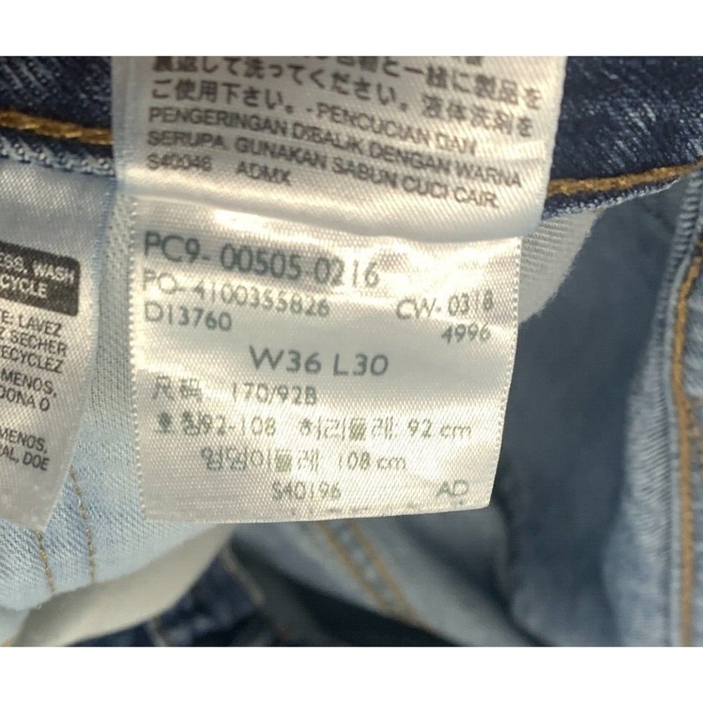 Levis Jeans Mens 36x28 Blue Pants‎ Faded 505 Straight Workwear Denim Tag 36x30 - Picture 11 of 15